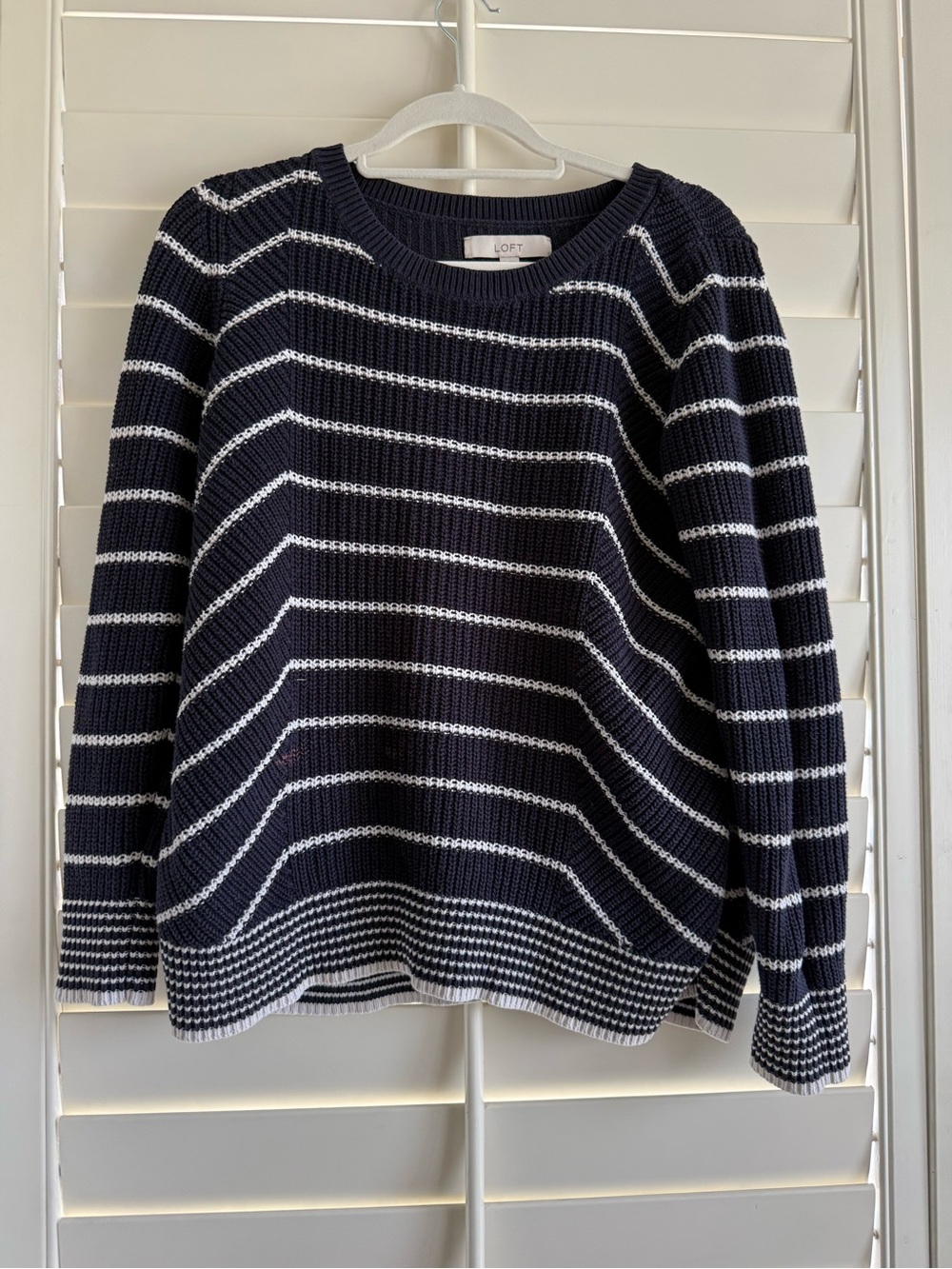 Ann Taylor blue striped sweater